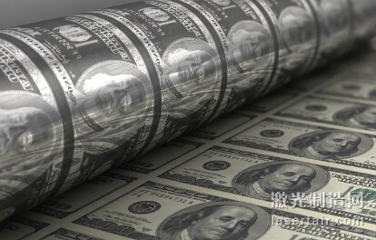 圖2：用激光雕刻印刷紙幣用的滾筒。