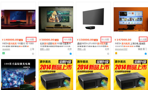 100吋的激光電視賣給誰？